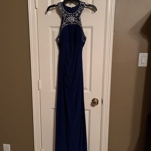 Royal blue jeweled long dress
